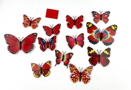 12 PC 3D Butterflies Wall Stickers Decoration Wedding Home Decor Red NEW - £10.66 GBP