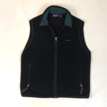 Vintage Patagonia Mens Black Synchilla Fleece Zip Vest 25182 Size Medium... - $34.64