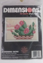 1992 Dimensions No Count Cross Stitch Kit 7&quot;x 5&quot; #6624 Flowering Cactus - $13.86