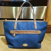 Coach Sawyer Canvas Leather Tote F37237 Mineral Blue Limited Edition - £53.35 GBP