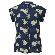 Michael Kors Floral Print Buttoned Blouse In Silk Women Blue Size 2 - $155.80