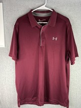 Under Armour Mens XL  Maroon Red Short Sleeve Heat Gear Polo Shirt - $21.49