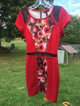 Women Material Girl Dress Multi-Color Floral Casual Party Cap Sleeve Size M - $5.93