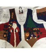 Lot of 2 uncut fabric panels dreamspinners Christmas vest cut and sew fa... - $27.23 CAD