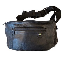 Vintage BMW Leather Belt Bag Fannypack Waist Bag Black Dress And Ride Up To 48&quot; - $48.27