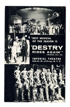 Destry Rides Again Broadway Postcard Andy Griffith Delores Gray 1959 - £9.38 GBP