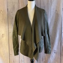 Blank NYC Open Style Jacket, Medium, Green, Lined, Zip Pockets, Faux Leather - £31.59 GBP