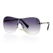 Rimless Flat Checkered Sunglasses Women&#39;s Designer Fashion Eyewear UV400 - £9.55 GBP