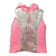 Miss Chievous Girls Vest Pink Silver Heathered Full Zip Stretch Sequin H... - £4.40 GBP