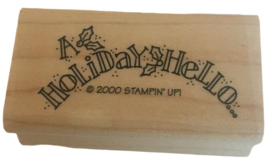 Stampin Up Rubber Stamp A Holiday Hello Christmas Card Making Sentiment Holly - £3.12 GBP