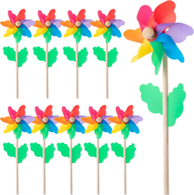 Rainbow Flower Pinwheels, 10 Pack, Pinwheels for Yard and Garden, Pinwheels for - £23.32 GBP