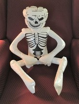 Vintage ? Inflatable Skeleton Halloween Decoration 16 Inch Sitting Position - $19.79