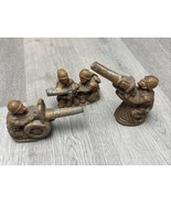 3 Vintage 1940&#39;s Composition Playwood WWII Toy Artillery Soldiers - $33.83 CAD