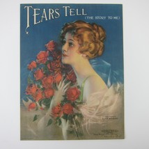 Tears Tell The Story To Me Sheet Music C &amp; F Wilson Rolf Armstrong Antique 1919 - £15.65 GBP