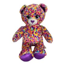 Build A Bear Rainbow Confetti Leopard  Plush Stuffed Animal Glitter Nose Pink - £16.82 GBP