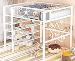 Merax Full Size Metal Loft Bed with 4-Tier Shelves and Storage, Full Lof... - $591.99