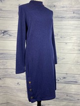 Banana Republic Sweater Dress Women S Button Accent Mock Neck Long Slv P... - £16.87 GBP
