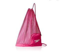 Speedo Ventilator Mesh Equipment Bag Pink Backpack Swimming Gear Wet Bag - $19.87