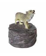 Lone Majestic Wolf Mini Resin Trinket Box 3.15 Inches Tall (Gray Wolf) - £11.87 GBP