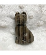 Vintage Hand Carved Polished Tigers Eye 2&quot; Cat Figure - $235.10 MXN