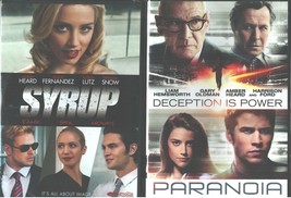 Amber Heard Doppel: Paranoia + Sirup- Liam Hemsworth + Kellan Lutz- Neu 2 DVD - £8.23 GBP
