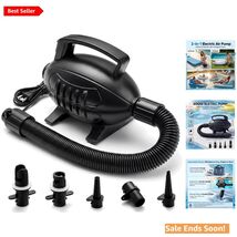 High-Pressure 400W Electric Air Pump – Includes 4 Nozzles for Inflatables - $65.29