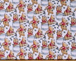 Cotton Winnie the Pooh Playing Honey Hunny Pots Fabric Print by the Yard... - $9.95