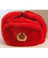 Russe Authentique Ouchanka Rouge Militaire Chapeau Avec Soviétique Badge... - $28.16