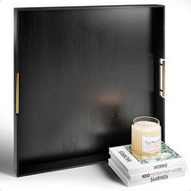 Extra Large Ottoman Tray 22”x22”, Black Wood w/ Gold Handles, Coffee Tab... - $1,300.84 MXN