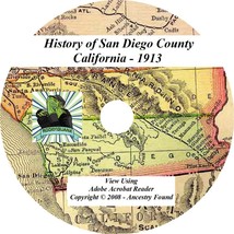 1913 History of San Diego County California CA - £4.70 GBP
