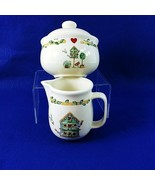 Sugar Bowl with Lid and Creamer Thomson Pottery Birdhouse - $851.76 MXN