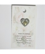 Angel of Comfort Pin Antique Silver and Gold Heart brooch hatpin lapel  - $5.41 CAD