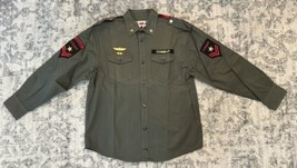 Vintage Y2K Regal Wear Shirt Mens XL Military Combat Uniform Green Stree... - $39.59