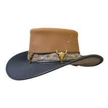 Bull Head Band Cowboy Leather Hat - £176.56 GBP