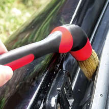 3-Piece Car Detail Brush Set - Bristle Hair Auto Detailing &amp; Cleaning Brush - £10.85 GBP