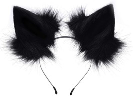 Handmade Faux Fur Fox Wolf Ears Headband Halloween Christmas Cosplay Party Costu - £38.70 GBP