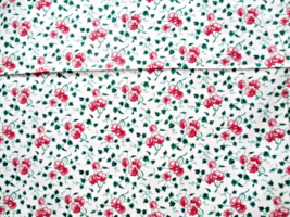 Fabric Fabric Traditions Red Flowers Green Leaves on Off-White 1/2 Yd $3.35/Lot - £2.67 GBP