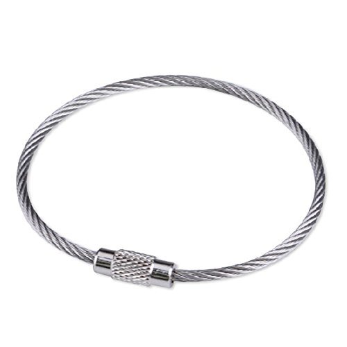 Bluemoona 20 Pcs - 4.8CM Keychain keys Wire Aircraft Cable Stainless Steel Cable
