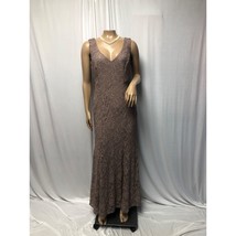 RM Richards Dress Womens 6 Lace Sparkle Taupe Lined Evening Gown - $49.00