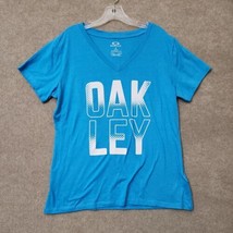 Oakley T Shirt Mens XL Blue Short Sleeve Crewneck Graphic Logo Spellout - £15.46 GBP