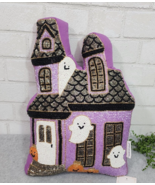 Cupcakes And Cashmere Purple Haunted House Spooky Ghost Beaded Pillow Ha... - $39.94