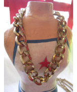 KJL chunky gold tone large link necklace, 20&quot; around - $25.00