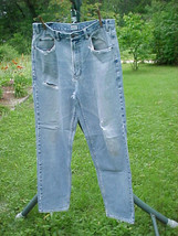 CHEROKEE JEANS-WAIST 36&quot;x34&quot;INSEAM;BLUE;TORN/RIPPED/DESTROYED/GRUNGED;10... - $9.99