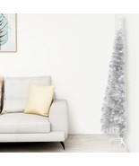  Slim Artificial Half Christmas Tree Silver PVC, Steel Slim - $1,243.61 MXN
