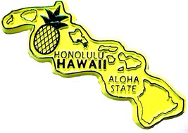 Hawaii Honolulu the Aloha State Yellow Fridge Magnet - £5.22 GBP