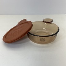 GRAB It Corning Vision Cranberry Heat ‘n Eat Bowl VTG w/ Lid USA V-150-B - £10.05 GBP