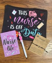 Nurse Cosmetic Bag Including: RN Bracelet, Ballpoint Pen, and Notebook - $13.45