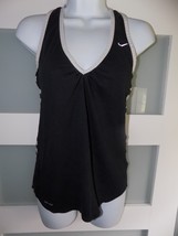 NIKE Dri-Fit Black /White Trim Racerback Stretch Fit Tank Top Size S Wom... - $19.00