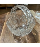 Vintage Heavy 1970s  24% Pbo Lead Crystal  Bride&#39;s Basket/bowl Bohemian - $37.72 CAD