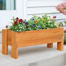 Raised Lifted Wood Planter Flower Herb Garden Box with Liner porch balcony 1x2 - £52.44 GBP